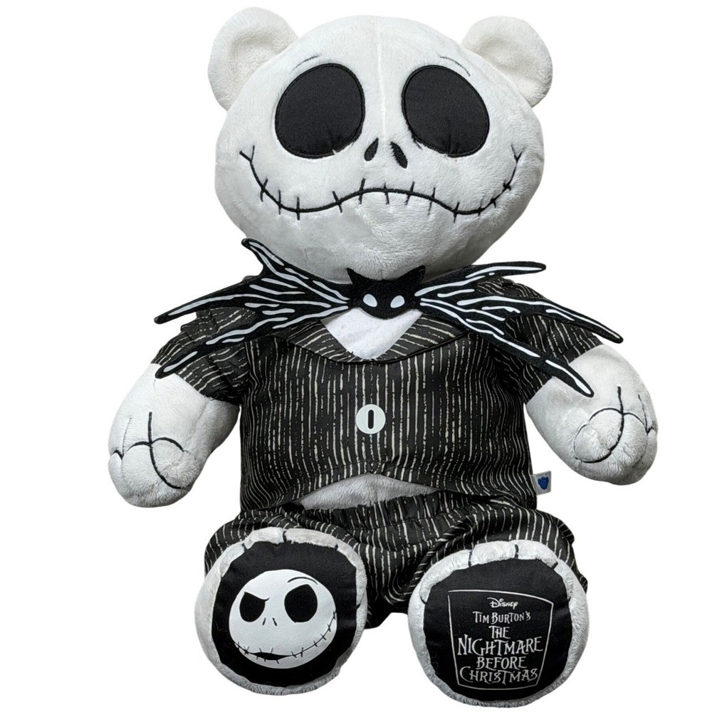 Build-A-Bear Jack Skellington Plush Unisex 16in White Black Pinstripe Suit Toy